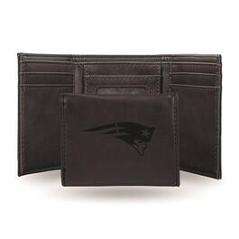 Mens NFL New England Patriots Faux Leather Trifold Wallet