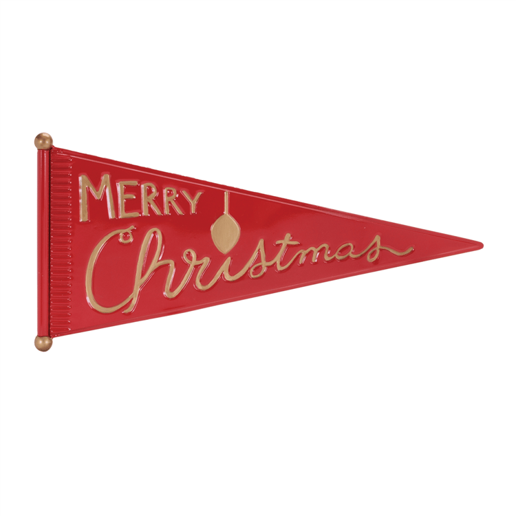 Melrose 25in. Merry Christmas Metal Pennant Wall Sign