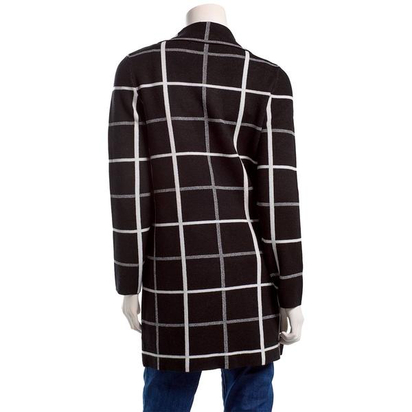 Womens Love Scarlett Long Sleeve Plaid Notched Collar Coatigan