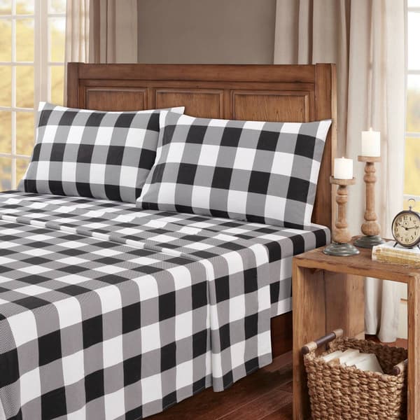 Kathy Ireland 100% Turkish Cotton Flannel Checkered Sheet Set