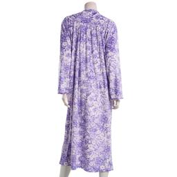 Womens Loungees Long Sleeve Fleece Floral Zip Front Duster