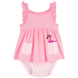 Baby Girl &#40;NB-24M&#41; Carters&#40;R&#41; Stripe w/ Flamingo Pocket Sunsuit
