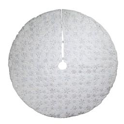 Kurt Adler 48in. White Tree Skirt w/ Snowflake Border