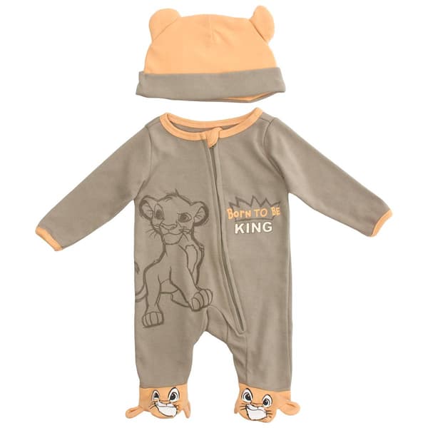 Baby Boy &#40;NB-9M&#41; Disney 2pc. Lion King Footie & Hat - image 