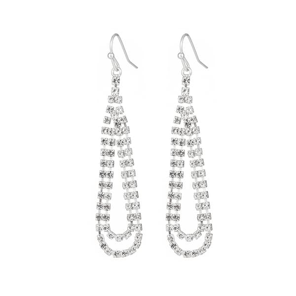 Roman Double Teardrop Crystal Earrings - image 