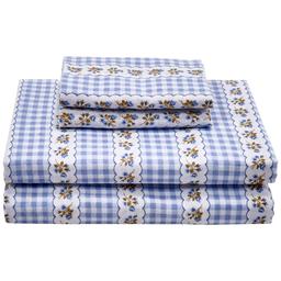 Ashley Cooper(tm) Gingham Floral Stripe Flannel Sheet Set