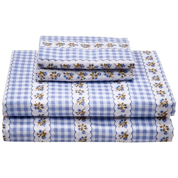 Ashley Cooper(tm) Gingham Floral Stripe Flannel Sheet Set