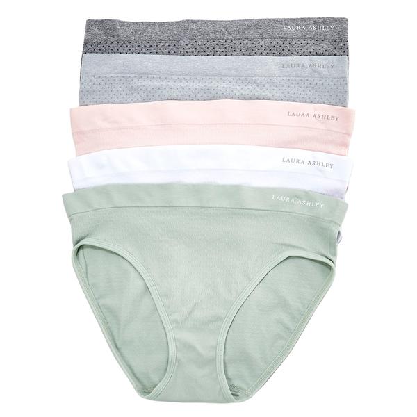 Womens Laura Ashley 5PK Swiss Dot Hipster Panties-LS6807-5PKM - image 