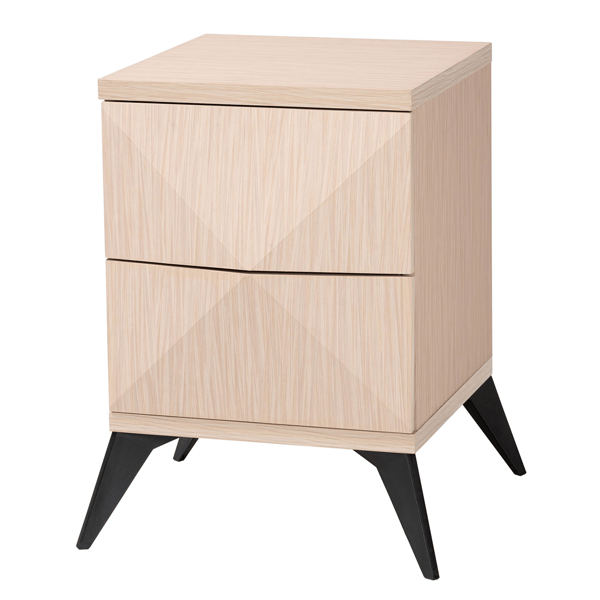 Baxton Studio Draper Mid-Century Modern 2-Drawer Nightstand