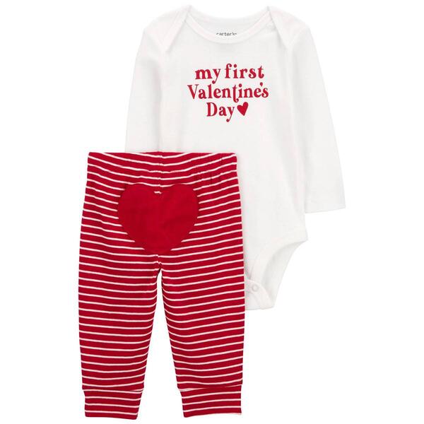 Baby Unisex &#40;NB-9M&#41; Carter''s&#40;R&#41; 1st. Valentine''s Day Bodysuit Set - image 