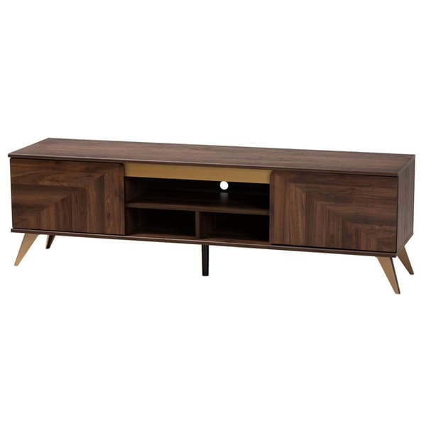 Baxton Studio Graceland Mid-Century Modern 2-Door TV Stand