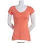 Juniors Aveto Short Sleeve V-Neck Soft Stretch Knit Solid Top - image 9