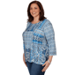 Plus Size Alfred Dunner Classics 3/4 Sleeve Patchwork Blouse - image 3