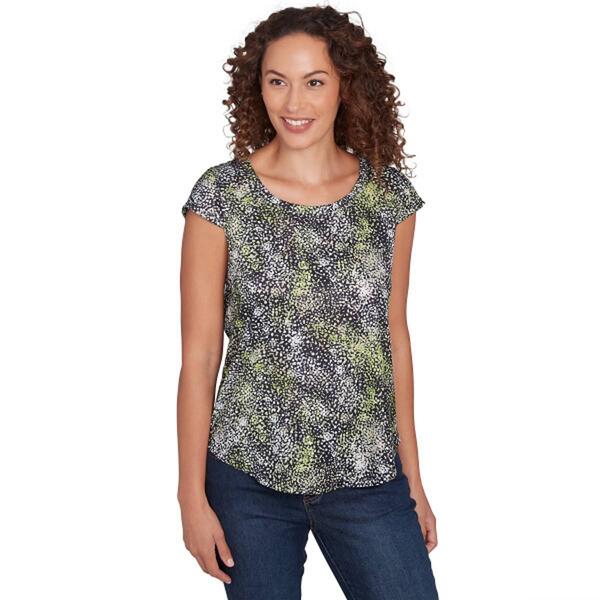 Plus Size Emaline Key Items Cap Sleeve Scoop Neck Blouse - image 