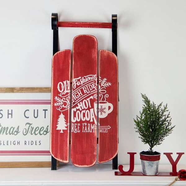 Northlight Seasonal 23in. Wooden Christmas Snow Sled Decoration