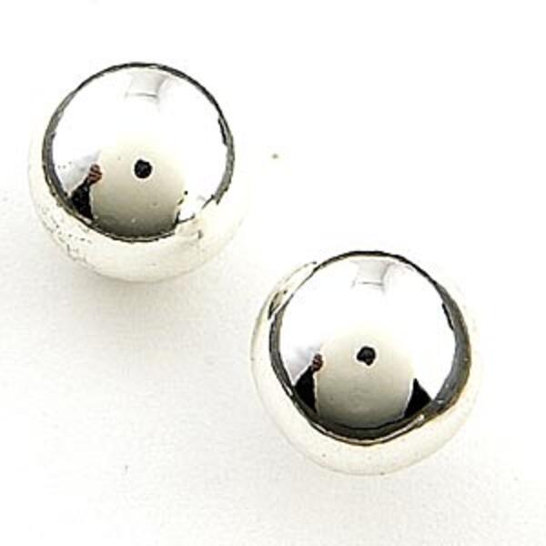 Napier Silver Stud Ball 8.5mm Earrings - image 
