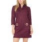 Petite MSK Long Sleeve Suede Grommet Pocket Shift Dress - image 1