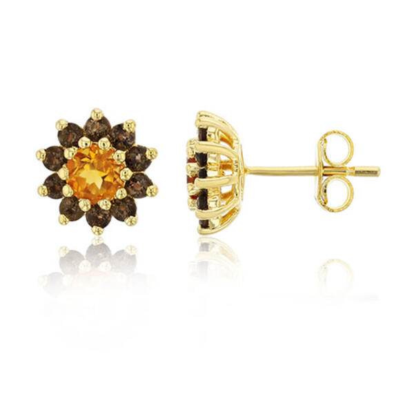 Gemstone Classics&#40;tm&#41; Sterling Silver Flower Stud Earrings - image 