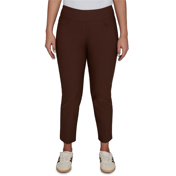Petite Ruby Rd. Seasonal Key Items Pull On Silky Tech Ankle Pants - image 