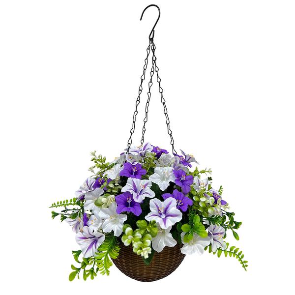 Life-Like Purple Mix in Hanging Plastic Basket - image 