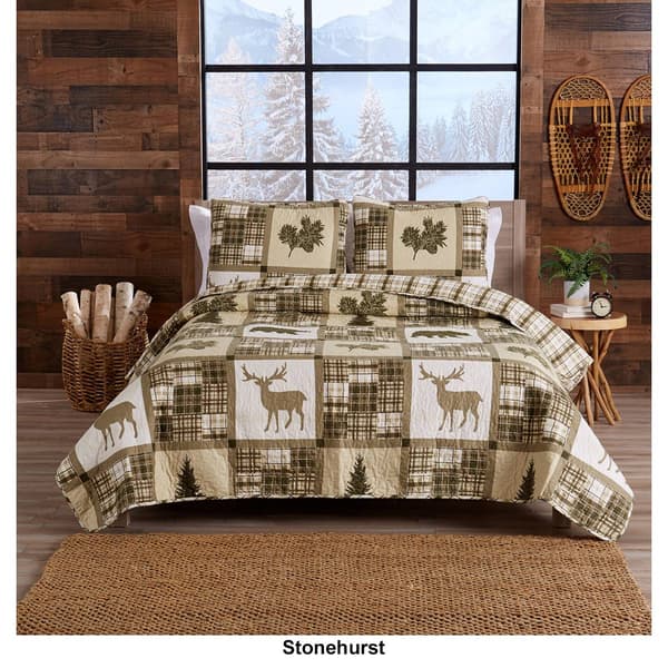 FreshFolds 3pc. Lodge Patchwork Bedspread Quilt Set