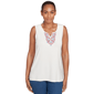 Plus Size Ruby Rd. Indigo Go Embellished Solid Knit Tank Top - image 1
