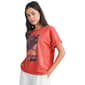 Womens CITY BLUES Short Cuffed Sleeve Positano Graphic Tee - image 3