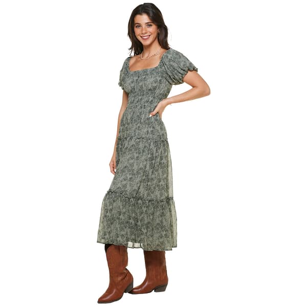 Juniors Trixxi Shadow Garden Midi Dress