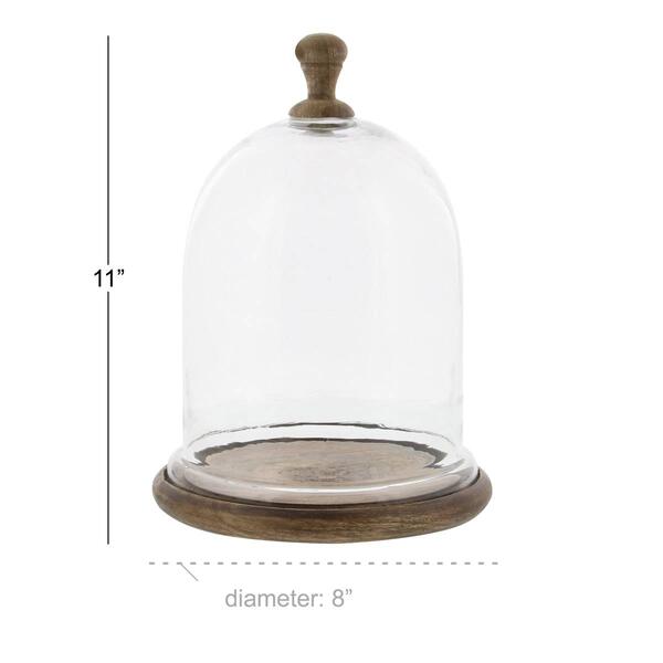 9th &amp; Pike® Clear Glass And Wood Cloche