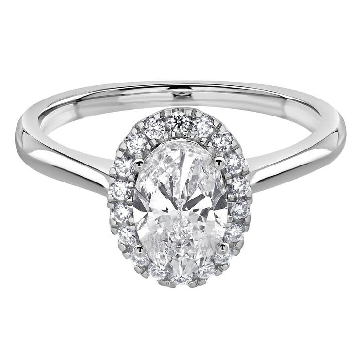 Nova Star® White Gold & 1 1/10ctw. Lab Grown Diamond Oval Ring