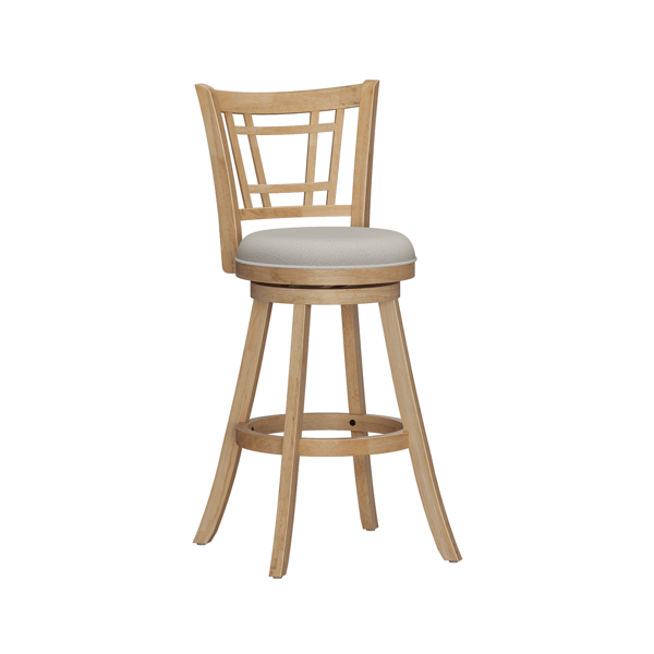 HH2 Home Fairfox Natural Wood Bar Height Swivel Stool