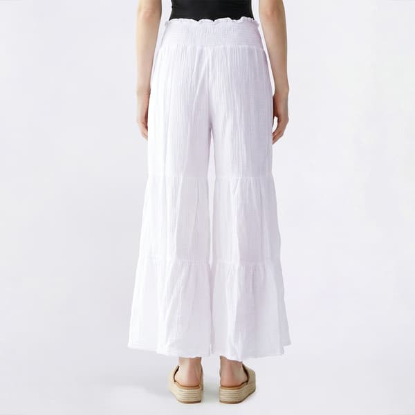 Juniors Jolie & Joy Bubble Gauze Tier Smock Waist Palazzo Pants