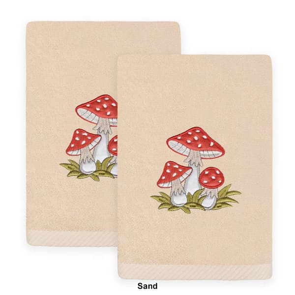 Linum Home Textiles 2pc. Spring Mushrooms Embroidered Hand Towels
