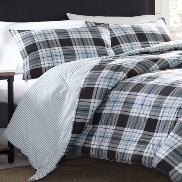 Eddie Bauer Lewis Plaid 180 Thread Count Reversible Comforter Set