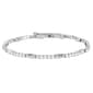 Athra Silver Plated Oval Bead Stations & Crystal Coil Bracelet - image 1