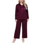 Plus Size NY Collection Solid Hacci Henley French Terry Jogger S - image 1