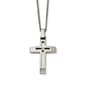 Mens Gentlemen's Classics&#40;tm&#41; Brushed Cubic Zirconia Cross Necklace - image 1