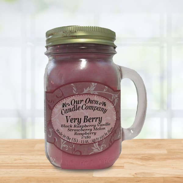 Our Own Candle Company 13oz. Very Berry Large Mason Jar Candle