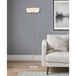 HomeRoots 71in. Brushed LED Torchiere Floor Lamp