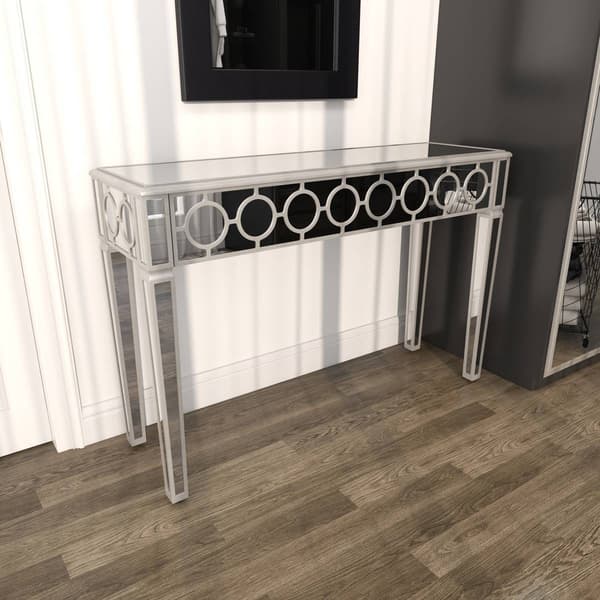 9th & Pike® Silver Glam Wood Console Table