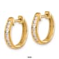 Pure Fire 14kt. Rose Gold 1/4ctw. Diamond Hinged Hoop Earrings - image 4
