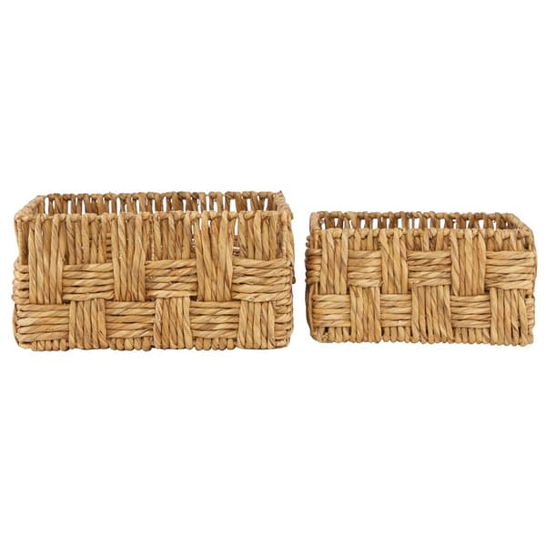 9th & Pike® Brown Wicker and Metal Baskets - Set of 2