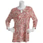 Petite Emily Daniels 3/4 Sleeve Foil Print Bar Neck Tunic - image 1