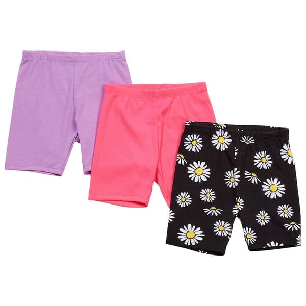 Girls (4-6) Insta Girl® 3pk. Daisy Bike Shorts