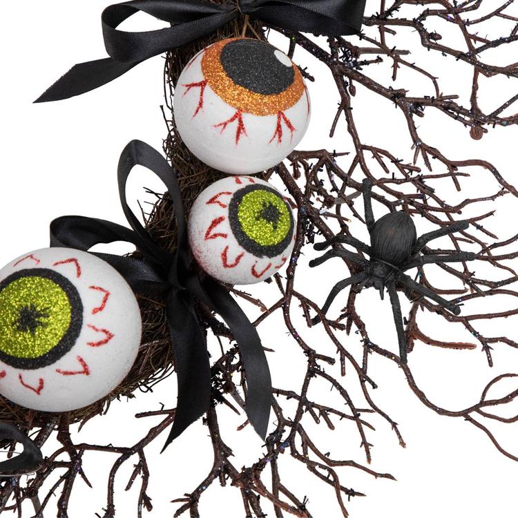Northlight Seasonal 24in. Halloween Eyeballs &amp; Spiders Wreath