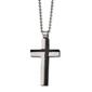 Mens Gentlemen's Classics&#40;tm&#41; Laser Cut Black IP Cross Necklace - image 1