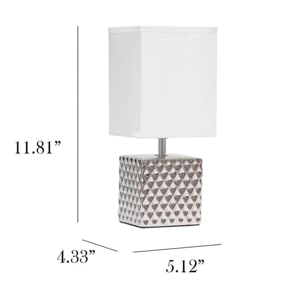 Simple Designs 11.8in. Contemporary Metallic Square Table Lamp