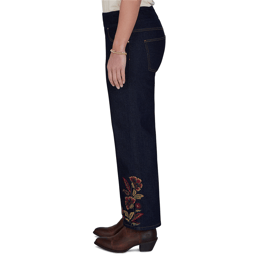 Womens Ruby Rd. English Countryside Embroidered Hem Jeans