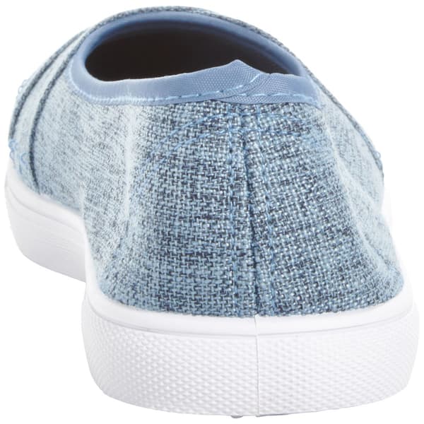 Womens Ashley Blue Solid Canvas Slip On Flats