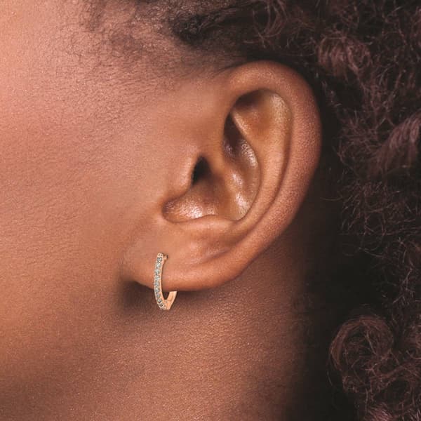 Pure Fire 14kt. Rose Gold 1/5ctw. Diamond Hinged Hoop Earrings